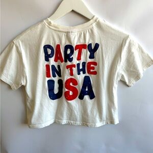 Zara girls Party in the USA crop t-shirt size 9-10